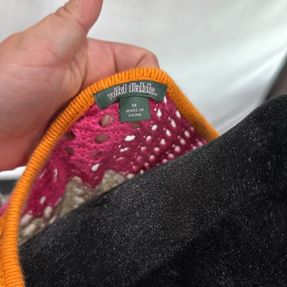 Wild Fable Orange and Pink Crew Neck Sweater - Picture 3 of 3